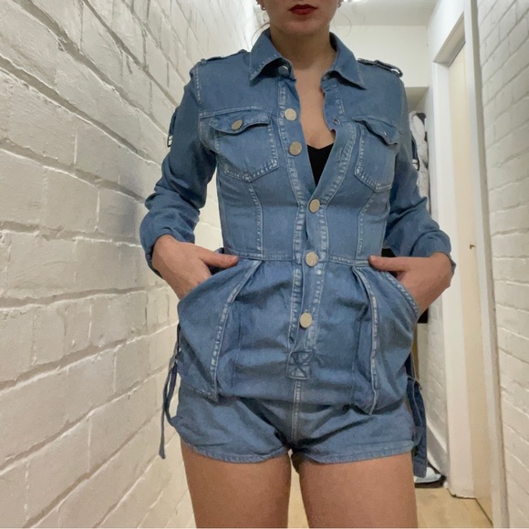 Fitted Denim Romper (with pockets!) - Picture 5 of 8
